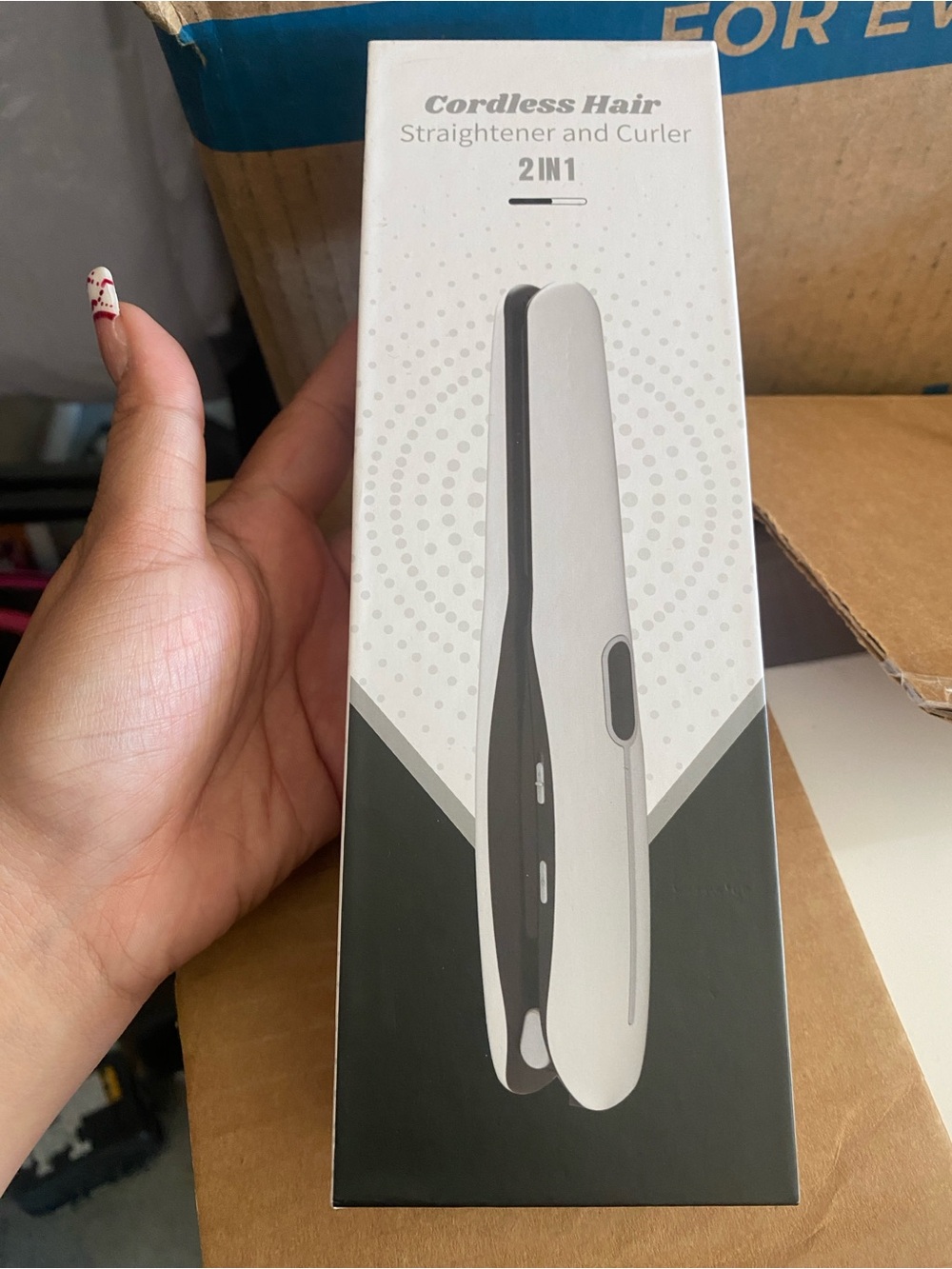 Cordless Hair Straightener and Curler 2-in-1 - White